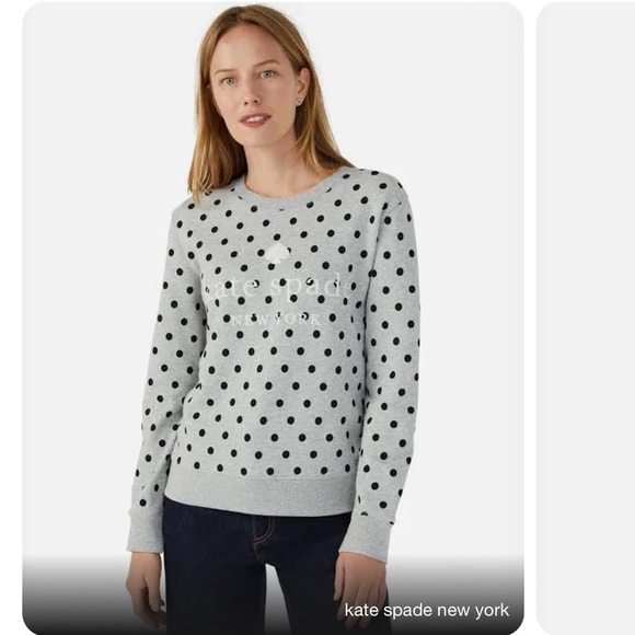 KATE SPADE ♠️ EASTERN DOT LOGO SWEATSHIRT - Picture 1 of 11